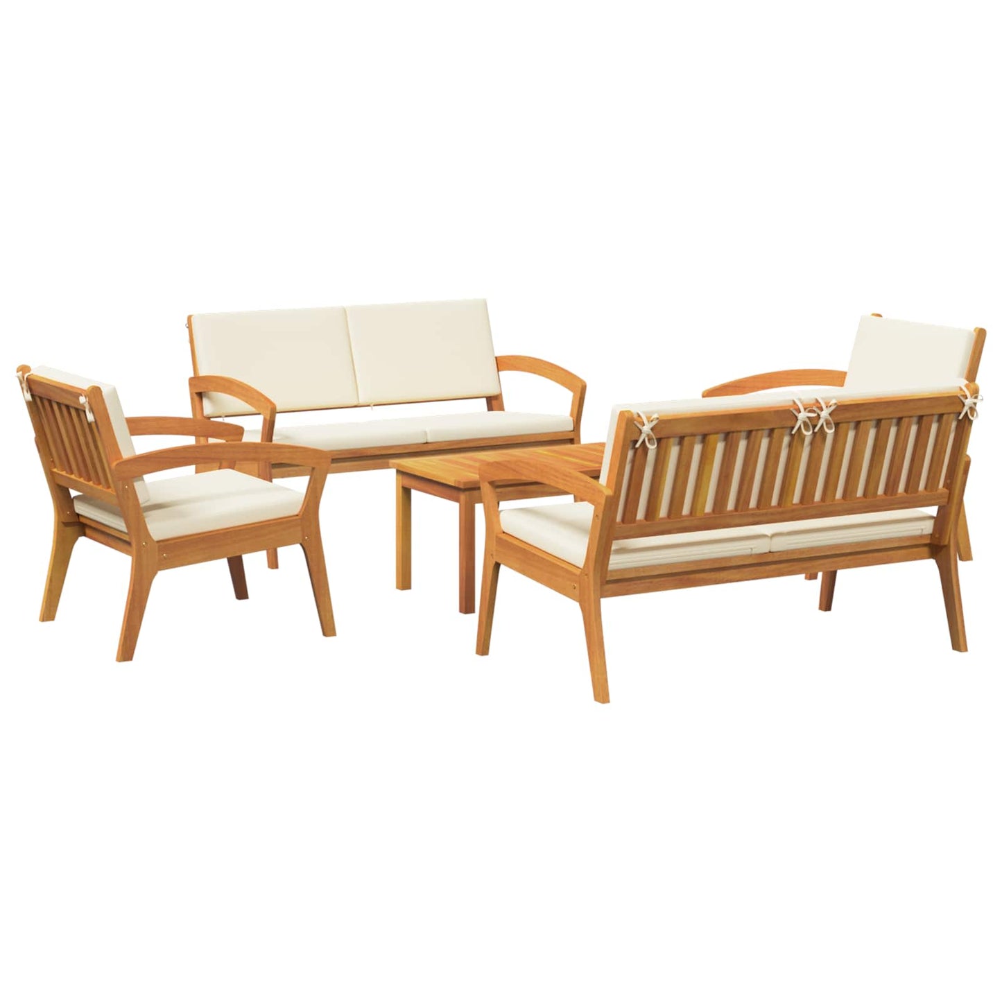 Set bistrot con cuscino 5 pcs Marrone Poliestere