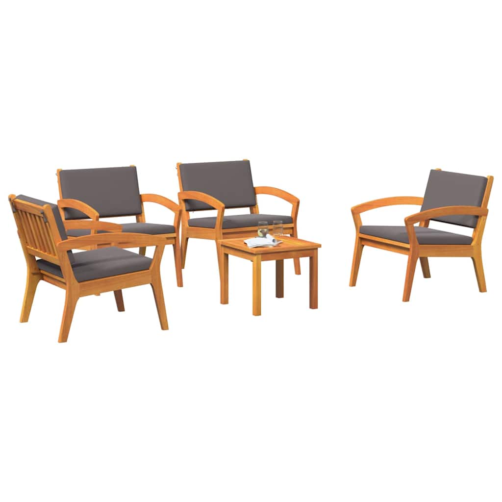 Set bistrot con cuscino 5 pcs Marrone Poliestere