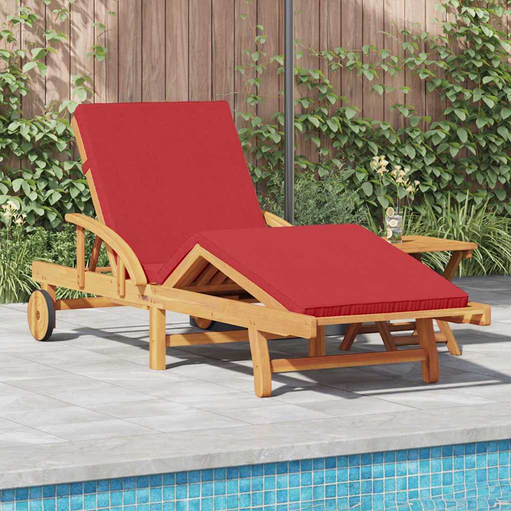Lettino da sole 2 pcs Rosso Legno di Acacia Massello