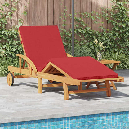 Lettino da sole 2 pcs Rosso Legno di Acacia Massello