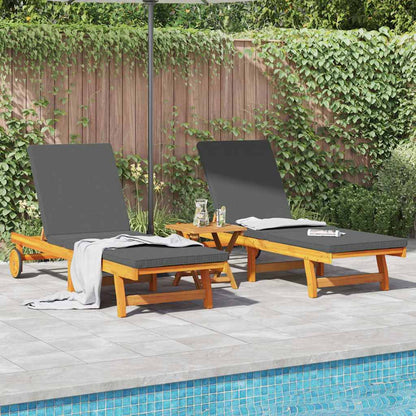 Lettino da sole 2 pcs Marrone Legno di Acacia Massello