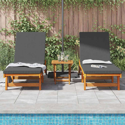 Lettino da sole 2 pcs Marrone Legno di Acacia Massello