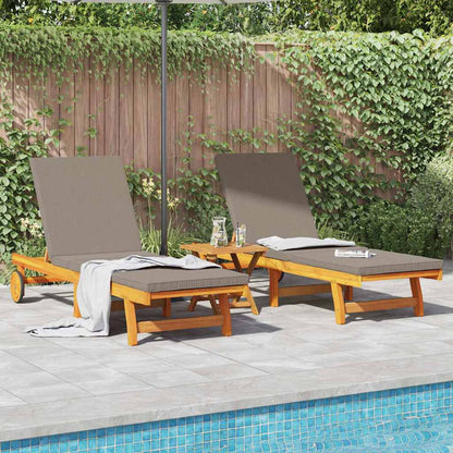 Lettino da sole 2 pcs Marrone Legno di Acacia Massello