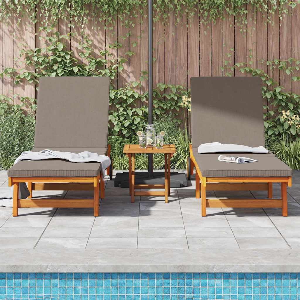 Lettino da sole 2 pcs Marrone Legno di Acacia Massello