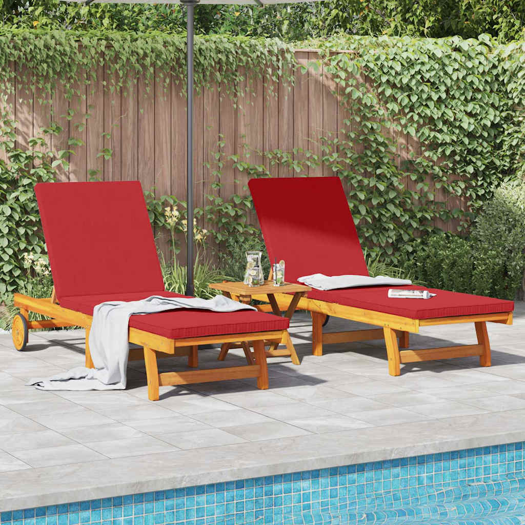 Lettino da sole 2 pcs Marrone Legno di Acacia Massello