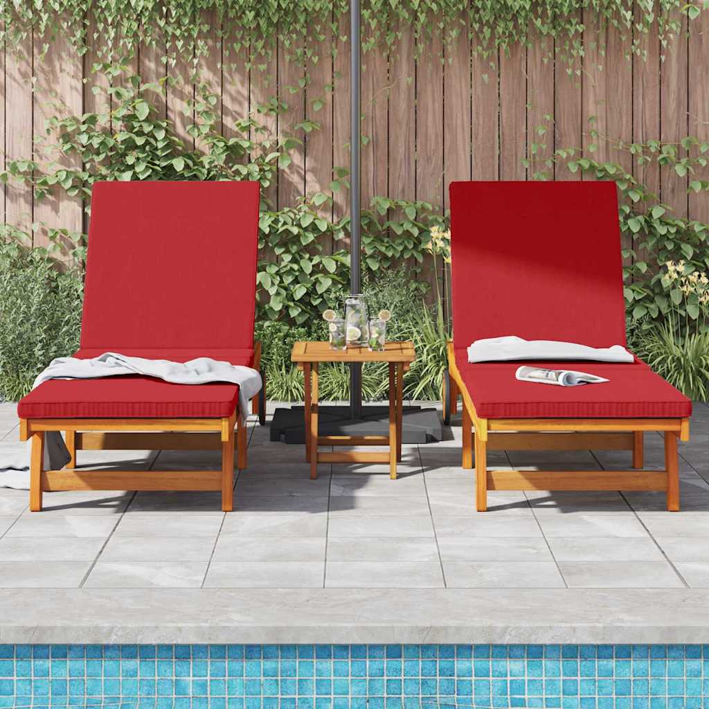 Lettino da sole 2 pcs Marrone Legno di Acacia Massello