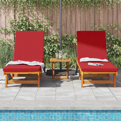 Lettino da sole 2 pcs Marrone Legno di Acacia Massello