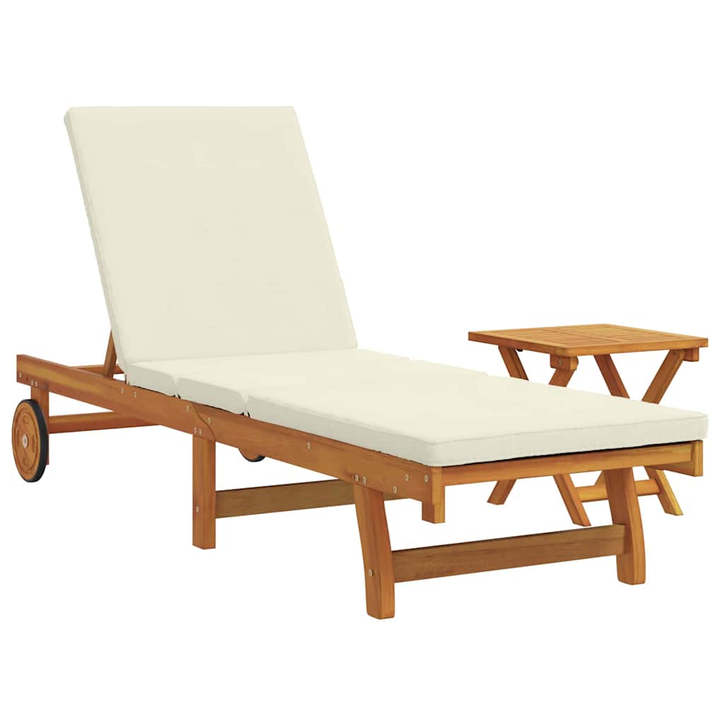 Lettino da sole 2 pcs Marrone Legno di Acacia Massello