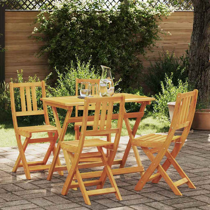 Set Bistro da Giardino 5 pcs Marrone Legno di Acacia Massello