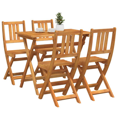 Set Bistro da Giardino 5 pcs Marrone Legno di Acacia Massello