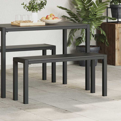 Panchina da giardino Nero 100 x 28 x 45cm Acciaio