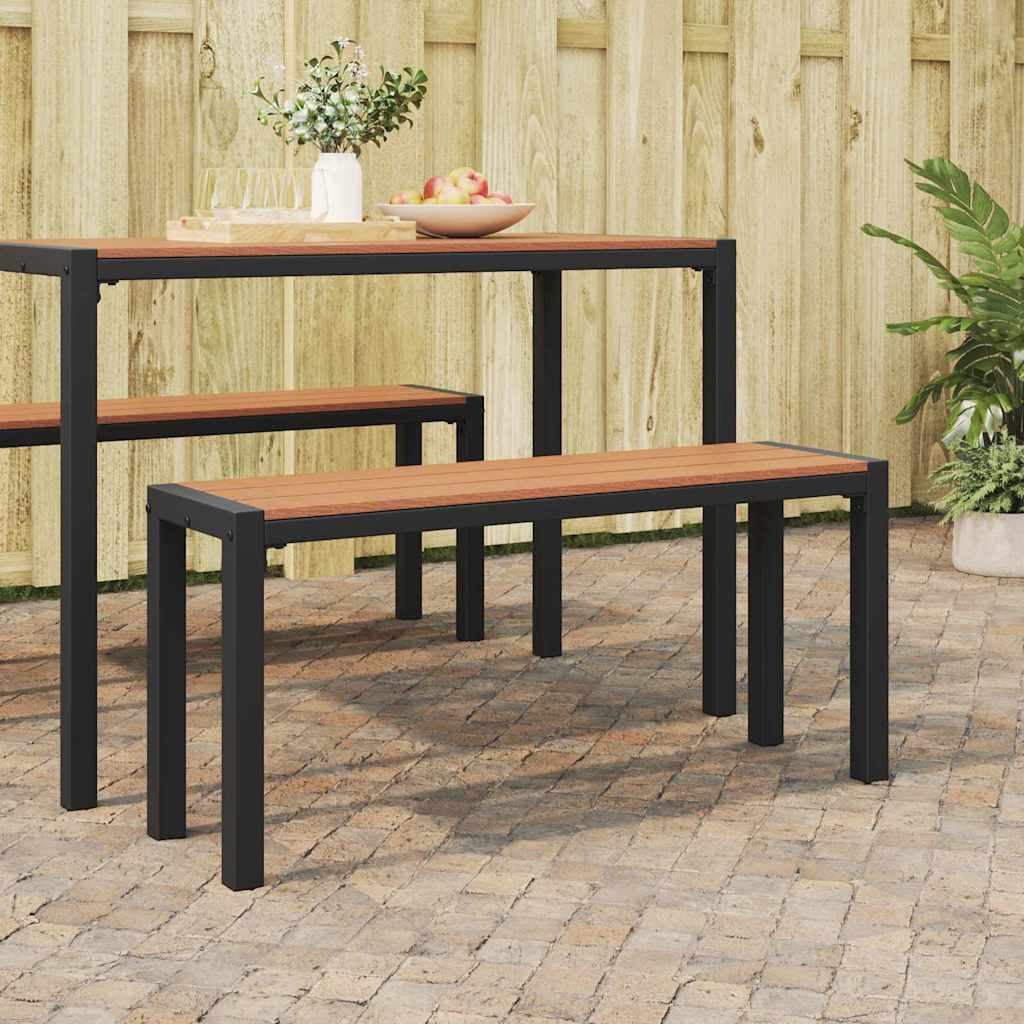 Panchina da giardino Marrone 100 x 28 x 45cm Acciaio