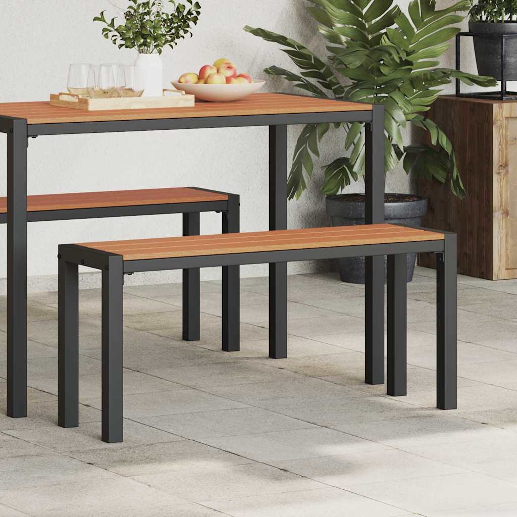 Panchina da giardino Marrone 100 x 28 x 45cm Acciaio