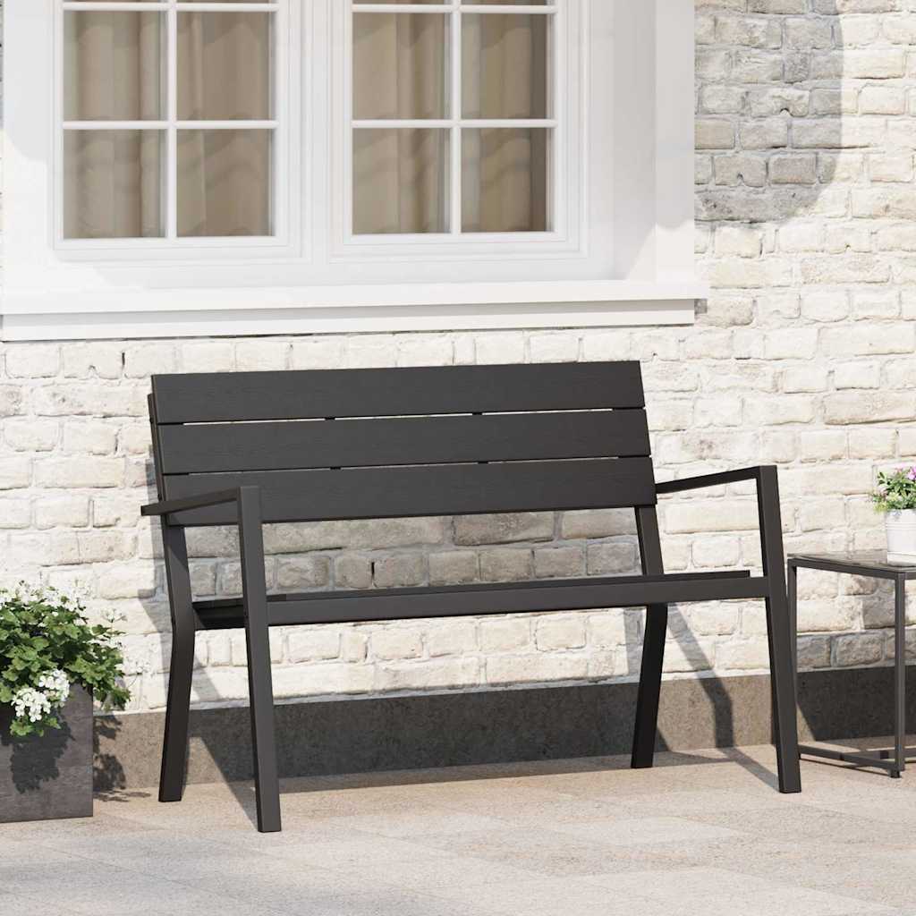 Panchina da giardino Nero 118 x 54 x 77cm Acciaio