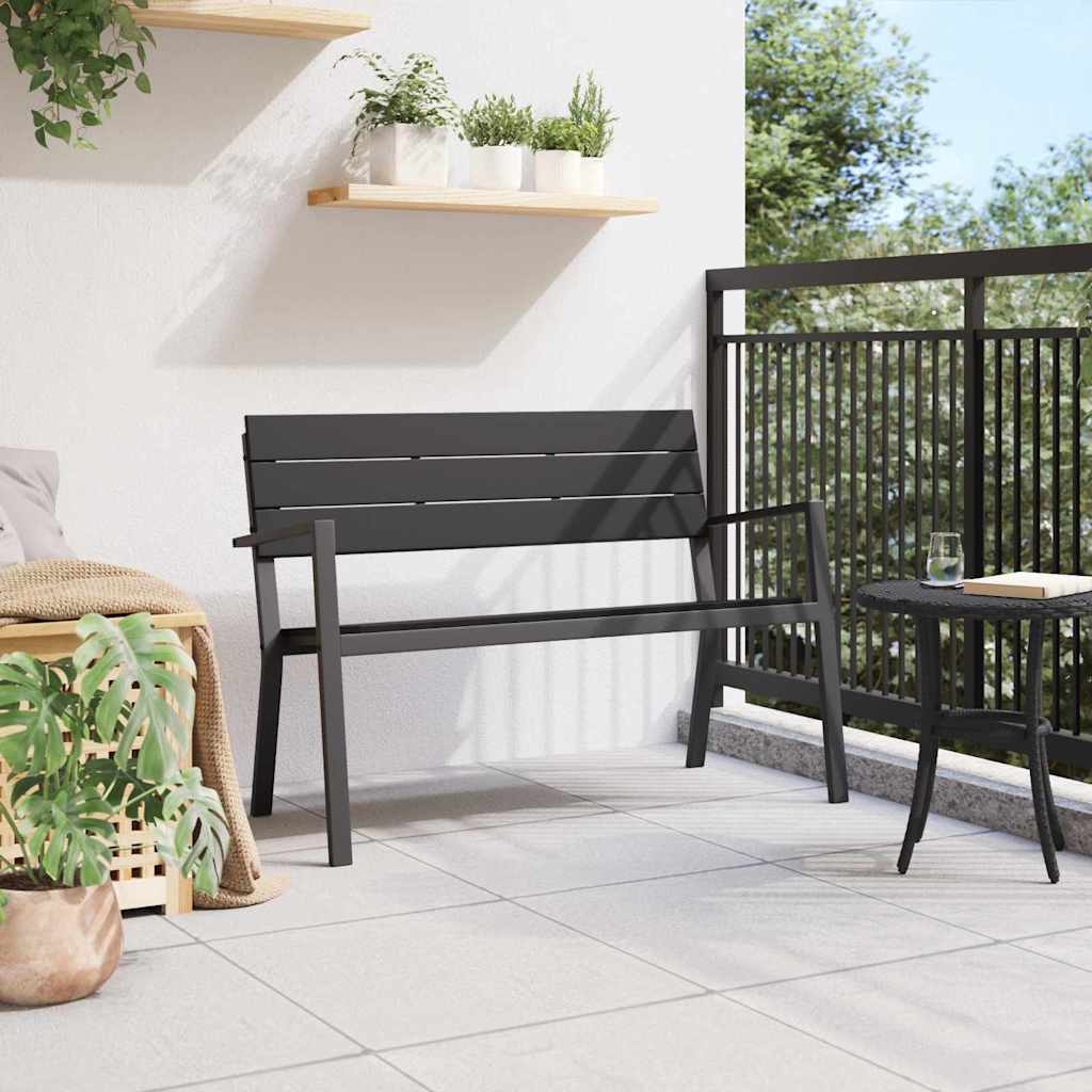 Panchina da giardino Nero 118 x 54 x 77cm Acciaio