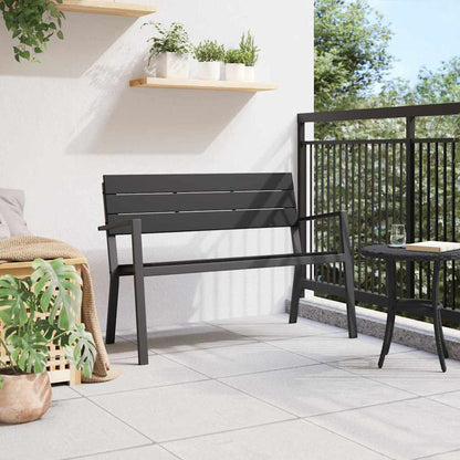 Panchina da giardino Nero 118 x 54 x 77cm Acciaio