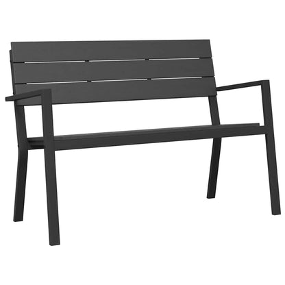 Panchina da giardino Nero 118 x 54 x 77cm Acciaio