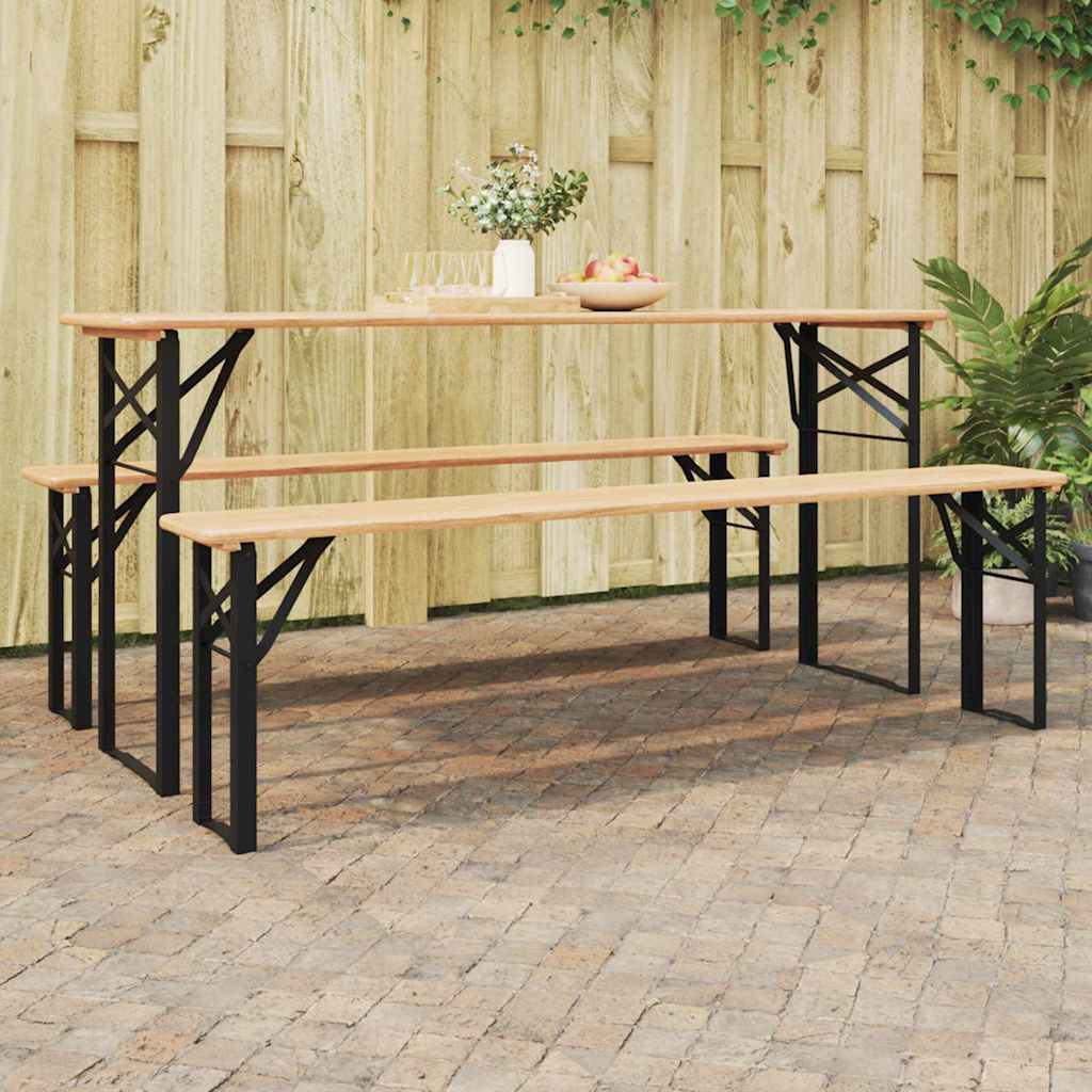 Gamba per Tavolo Birra 2 pcs Nero 39 x 3 x 75 cm