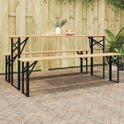 Gamba per Tavolo Birra 2 pcs Nero 39 x 3 x 75 cm