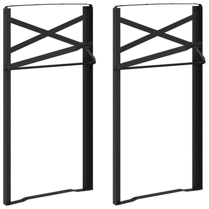 Gamba per Tavolo Birra 2 pcs Nero 39 x 3 x 75 cm