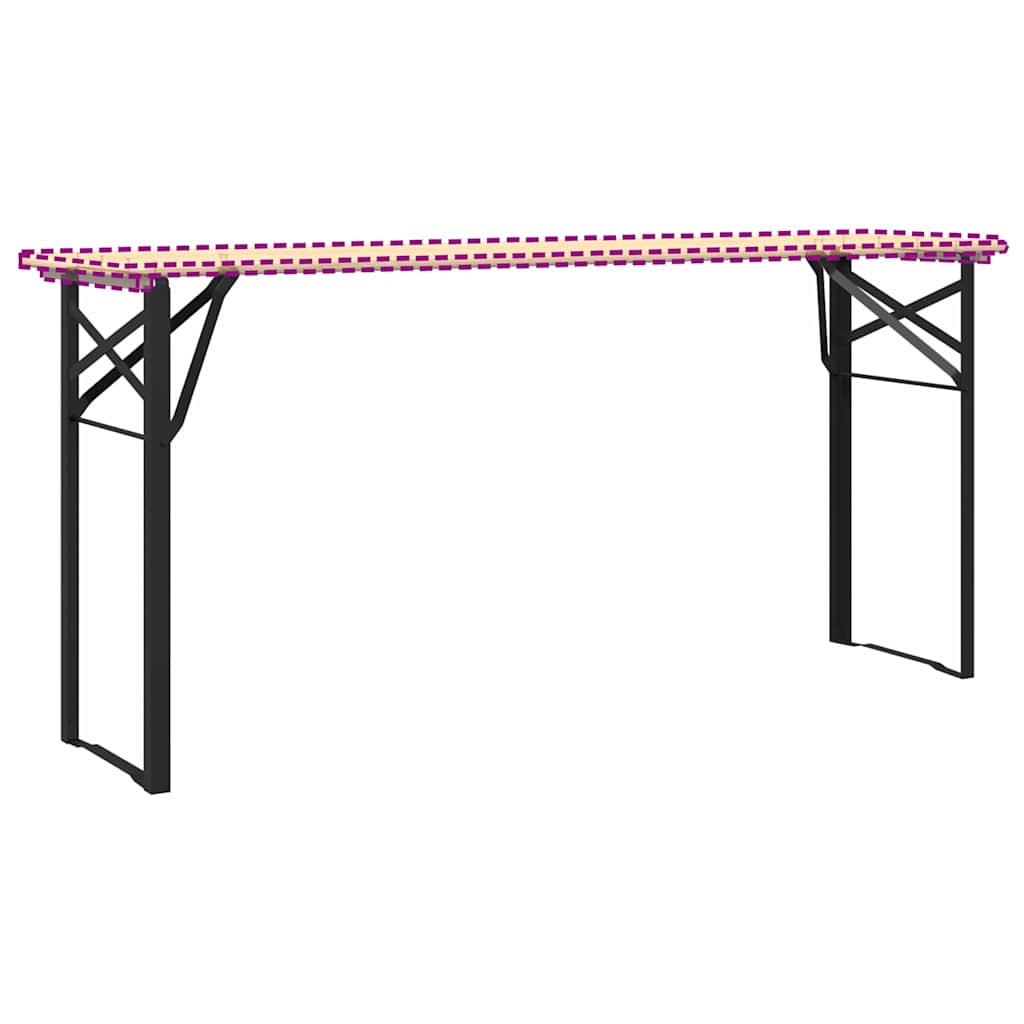 Gamba per Tavolo Birra 2 pcs Nero 39 x 3 x 75 cm