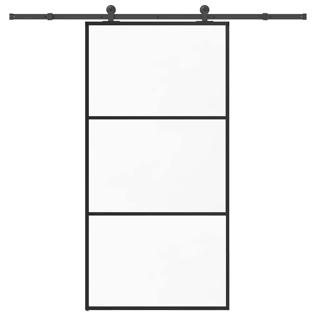 Porta Scorrevole con Ferramenta 102x205 cm Vetro ESG Alluminio