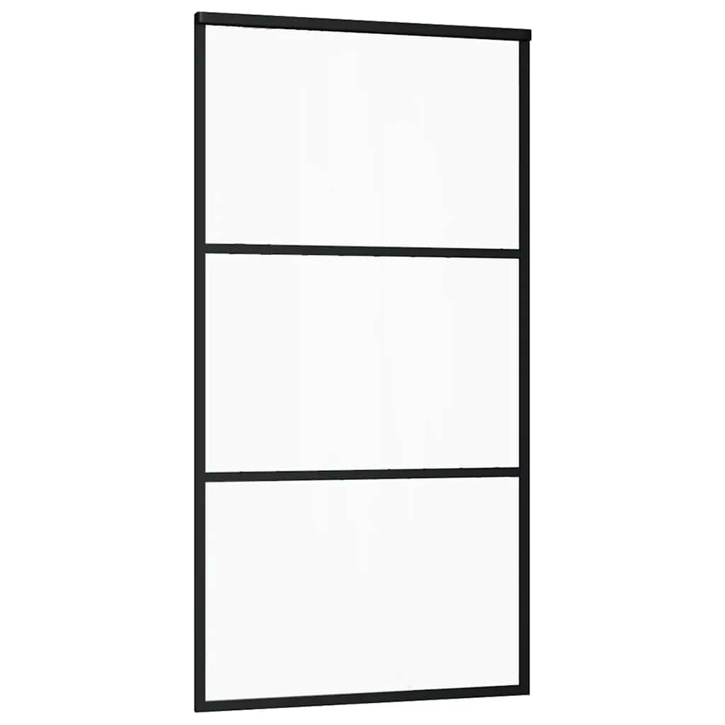 Porta Scorrevole con Ferramenta 102x205 cm Vetro ESG Alluminio