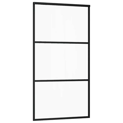 Porta Scorrevole con Ferramenta 102x205 cm Vetro ESG Alluminio