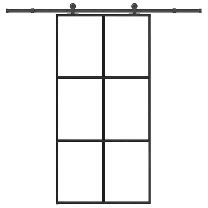 Porta Scorrevole con Ferramenta 102x205 cm Vetro ESG Alluminio