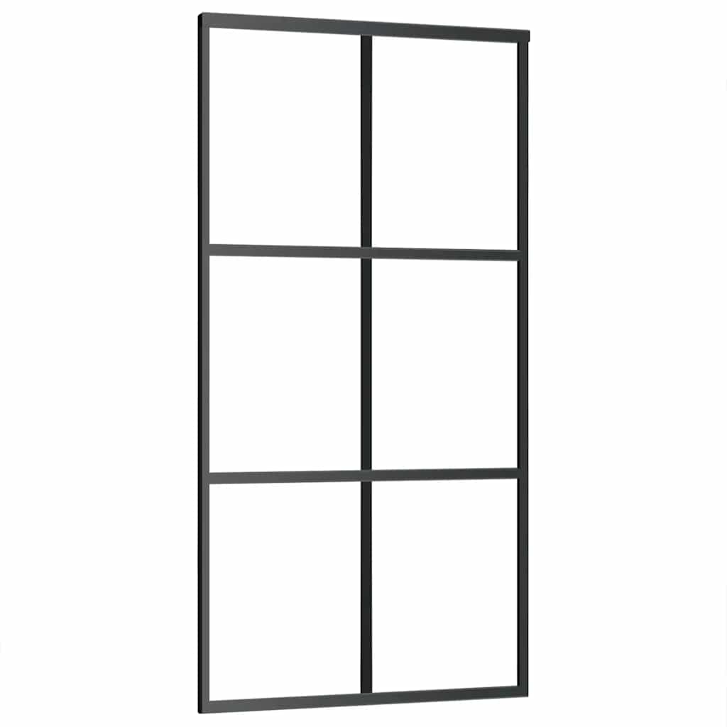 Porta Scorrevole con Ferramenta 102x205 cm Vetro ESG Alluminio