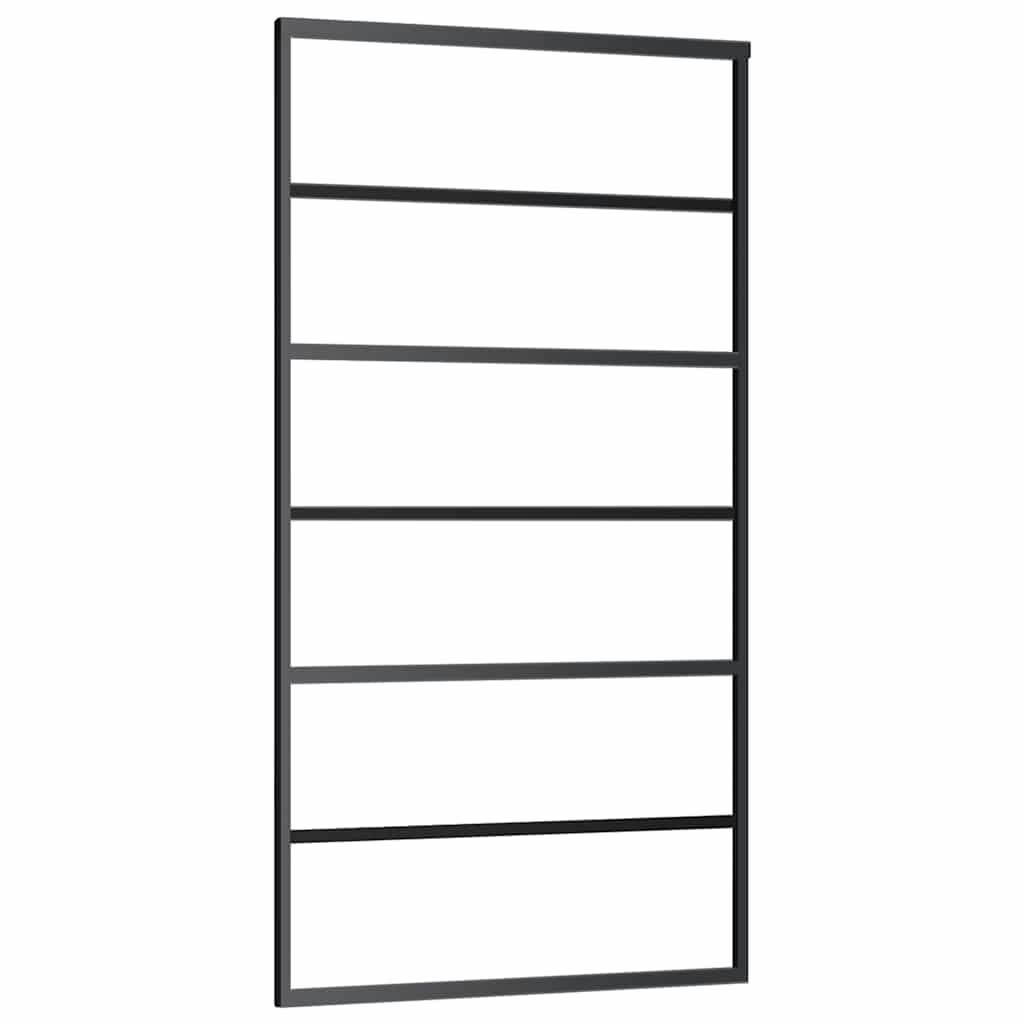 Porta Scorrevole con Ferramenta 102x205 cm Vetro ESG Alluminio