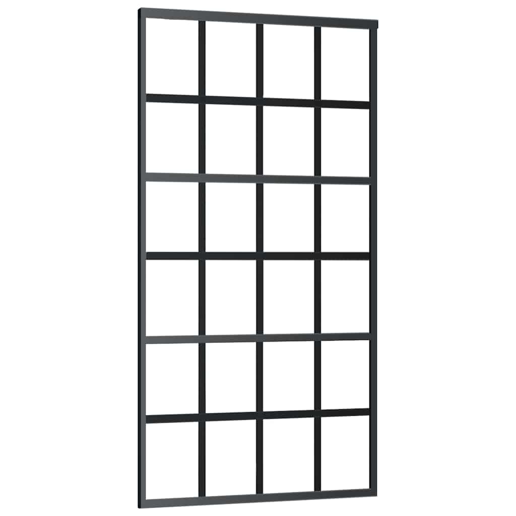 Porta Scorrevole con Ferramenta 102x205 cm Vetro ESG Alluminio
