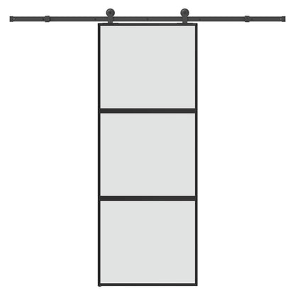 Porta Scorrevole Ferramenta 76x205 cm Vetro Temperato Alluminio