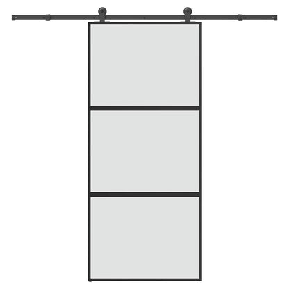 Porta Scorrevole Ferramenta 90x205 cm Vetro Temperato Alluminio