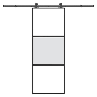 Porta Scorrevole Ferramenta 76x205 cm Vetro Temperato Alluminio