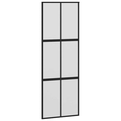 Porta Scorrevole Ferramenta 76x205 cm Vetro Temperato Alluminio