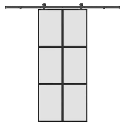 Porta Scorrevole Ferramenta 90x205 cm Vetro Temperato Alluminio