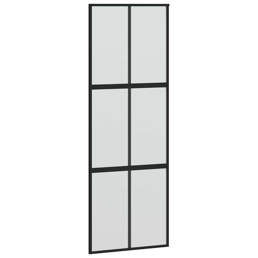 Porta Scorrevole Ferramenta 90x205 cm Vetro Temperato Alluminio