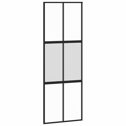 Porta Scorrevole Ferramenta 76x205 cm Vetro Temperato Alluminio