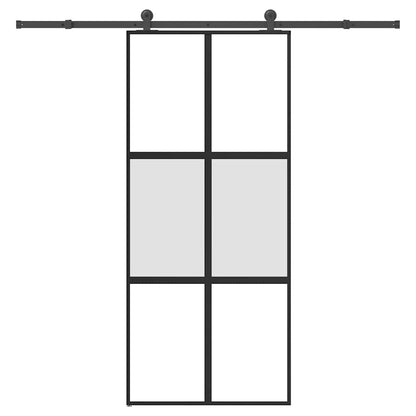 Porta Scorrevole Ferramenta 90x205 cm Vetro Temperato Alluminio