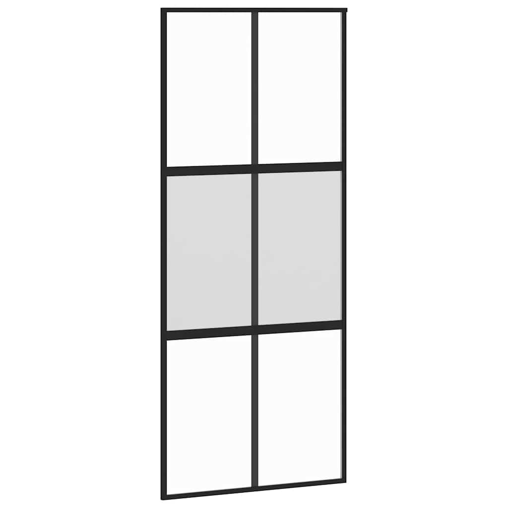 Porta Scorrevole Ferramenta 90x205 cm Vetro Temperato Alluminio