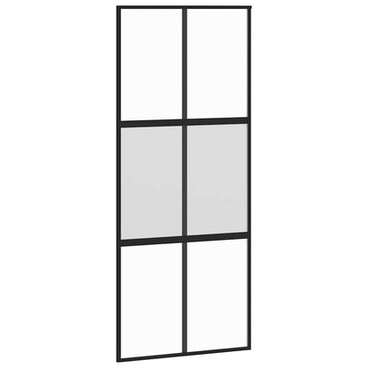 Porta Scorrevole Ferramenta 90x205 cm Vetro Temperato Alluminio