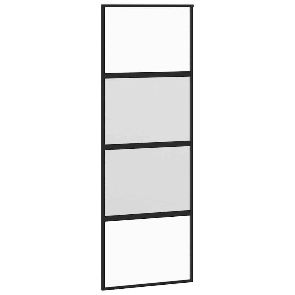Porta Scorrevole Ferramenta 76x205 cm Vetro Temperato Alluminio