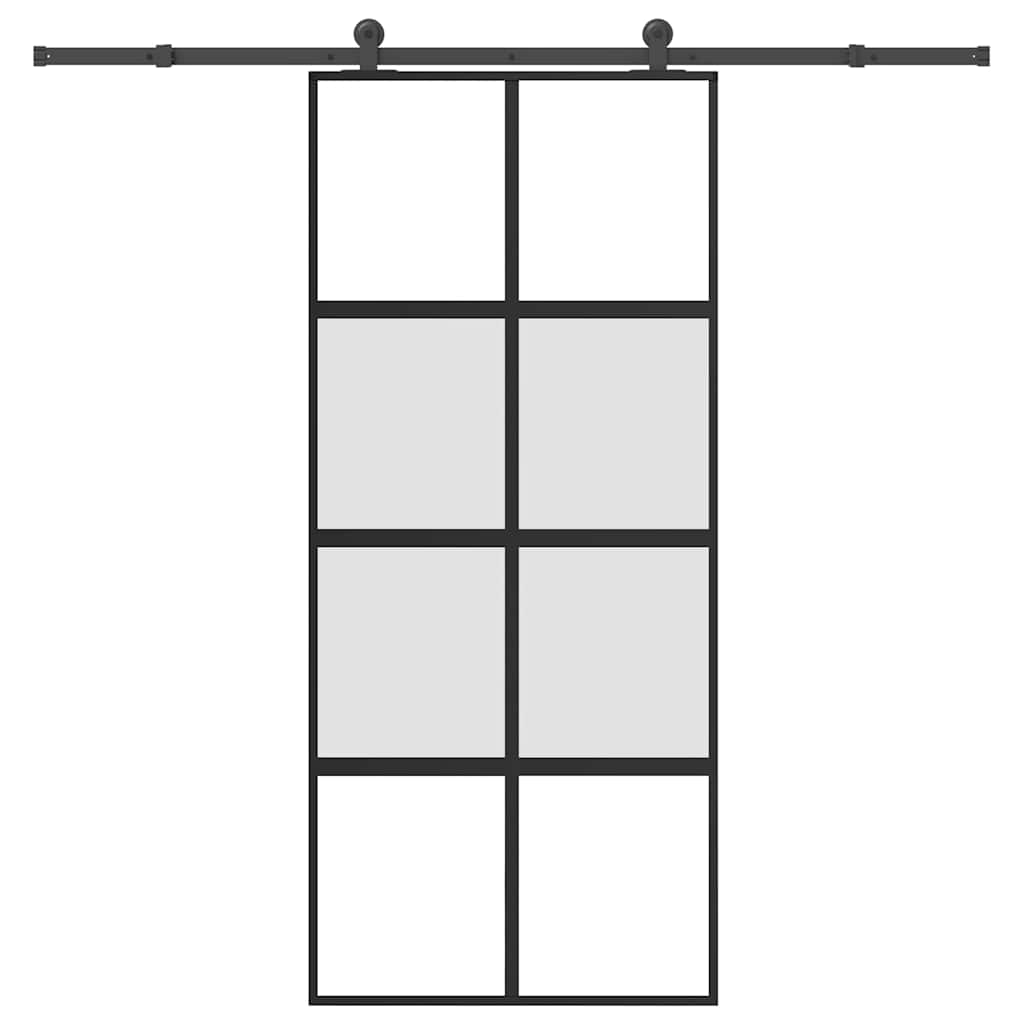 Porta Scorrevole Ferramenta 90x205 cm Vetro Temperato Alluminio