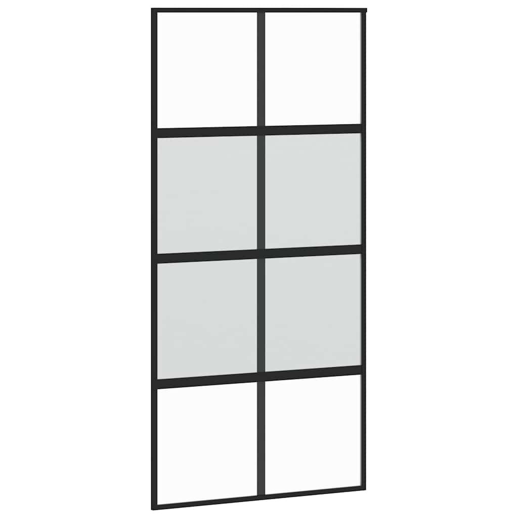 Porta Scorrevole Ferramenta 90x205 cm Vetro Temperato Alluminio