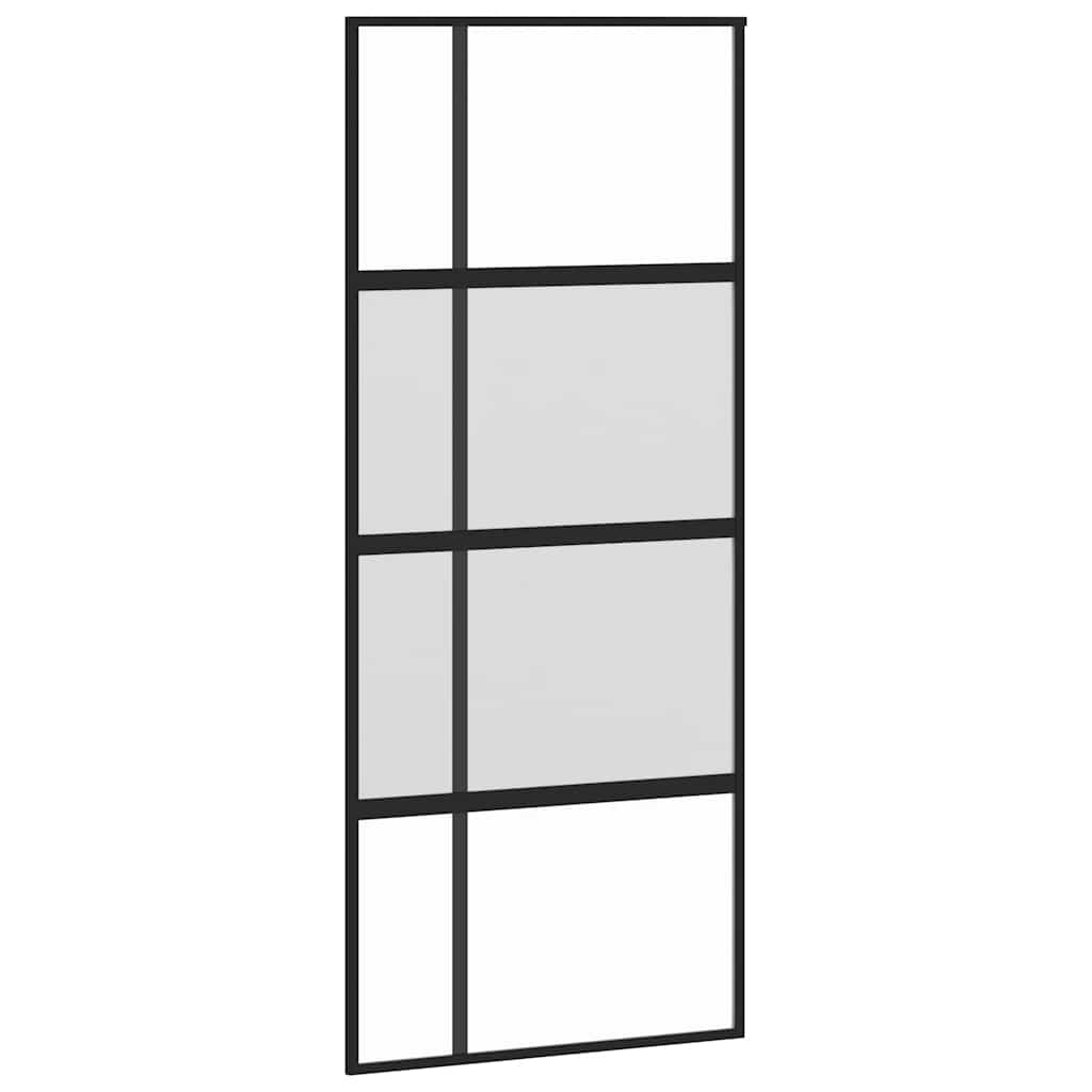 Porta Scorrevole Ferramenta 90x205 cm Vetro Temperato Alluminio