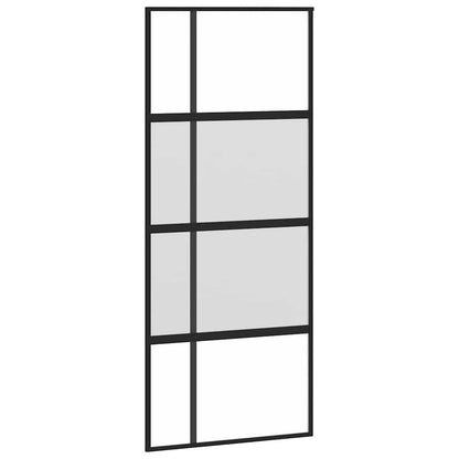 Porta Scorrevole Ferramenta 90x205 cm Vetro Temperato Alluminio