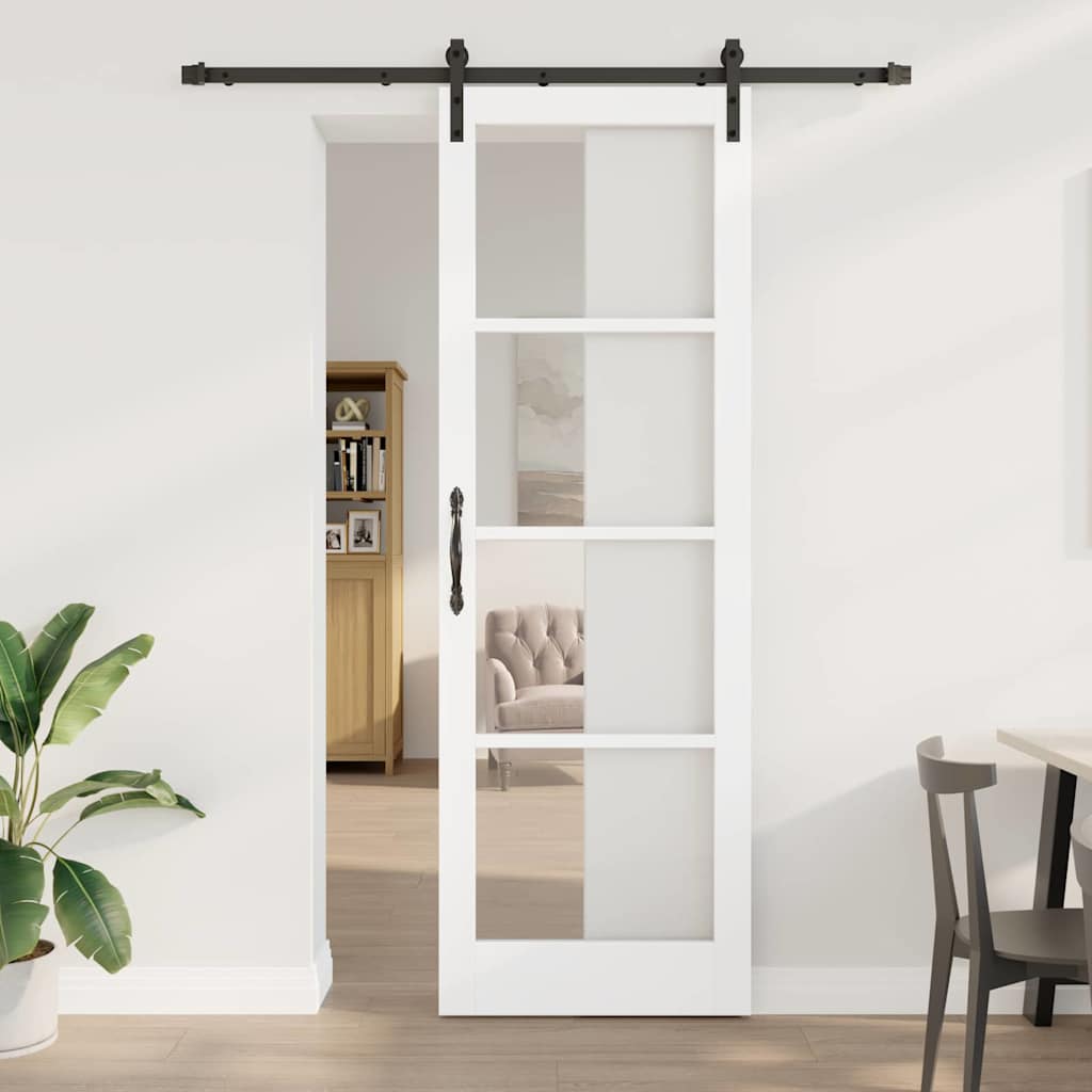 Porta scorrevole ORKDAL Bianco e Nero 78 x 232 cm