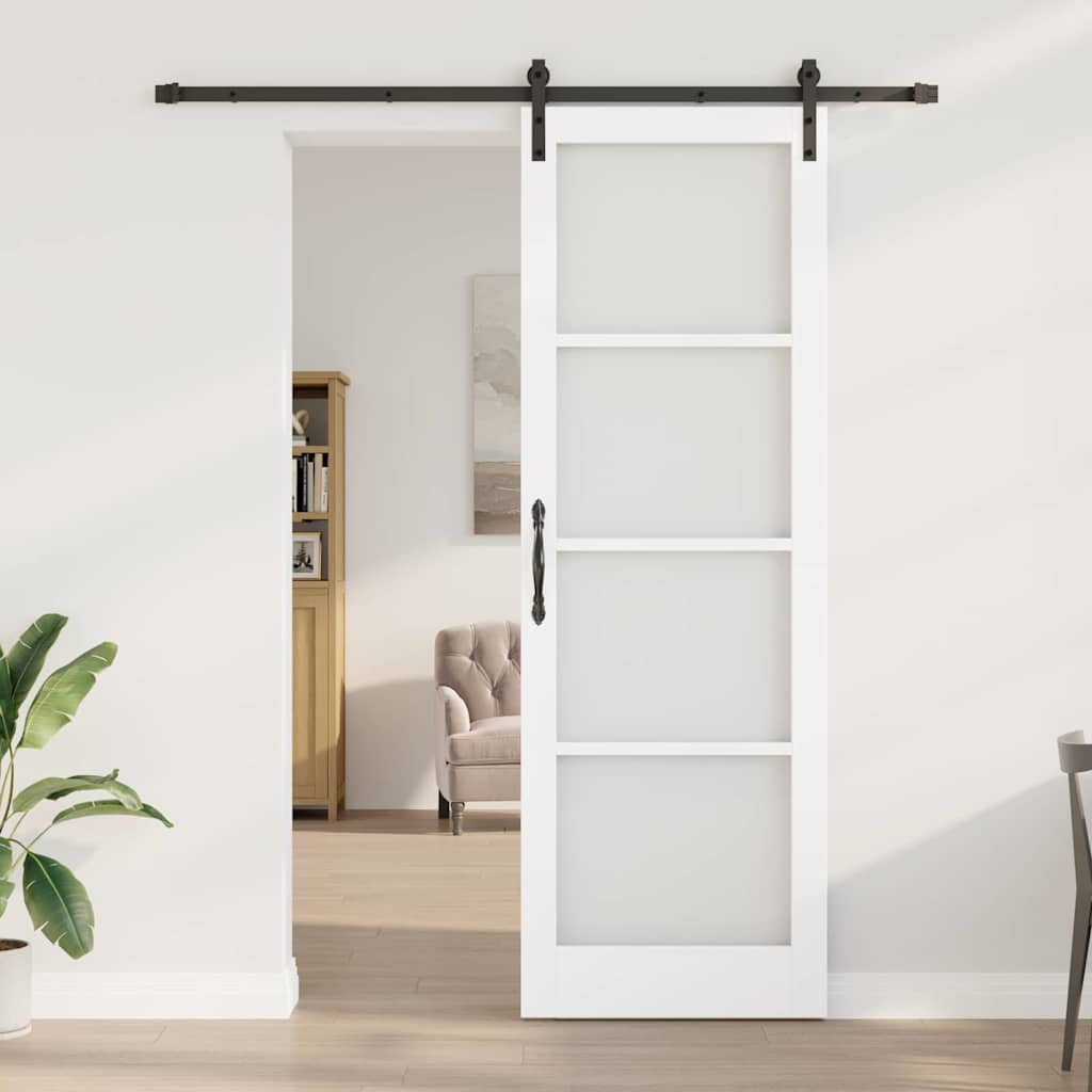 Porta scorrevole ORKDAL Bianco e Nero 78 x 232 cm
