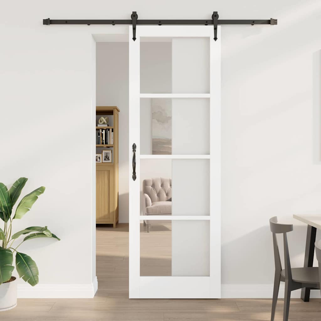 Porta scorrevole Bianco e Nero 78 x 232 cm